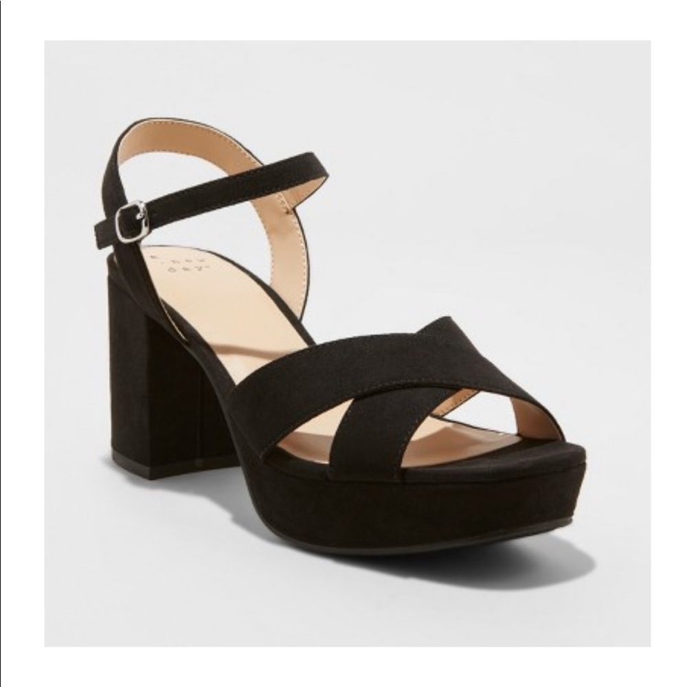 Black Suede Block Heels